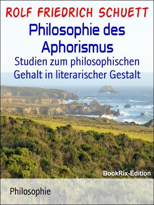cover image of Philosophie des Aphorismus
